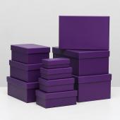 Коробка картон прямоугольная10 14*7,5*5см Пурпурный 