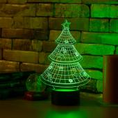 Светильник 3D Новогодняя елочка
