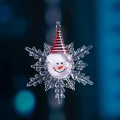 Игрушка световая "Снежинка и снеговик" 1 LED мерцание мульти 9675465