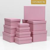 Коробка картон прямоугольная10 16*8,5*6см Розовый 