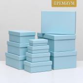 Коробка картон прямоугольная10 16*8,5*6см  Голубой