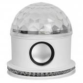 Диско-шар "Хрустальный шар" 1 динамик, Bluetooth, БЕЛЫЙ 4445772         