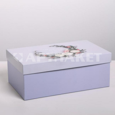 Коробка картон прямоугольник 10 22*16*9см «Цветы» 