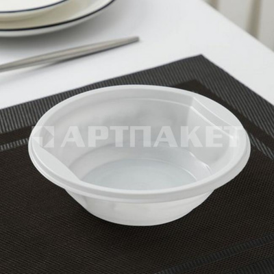 Тарелка суповая 500мл пластик/белая