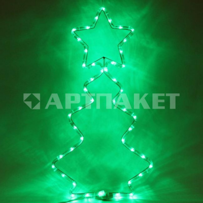 Фигура светодиодная, "Ёлка" дюралайт, 60*34 см, Зеленый (постоянное свечение)